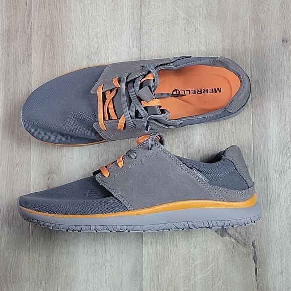 Men's Merrell Charcoal/Orange Airmesh Sneaker, Size 11 - Picture 2 of 4